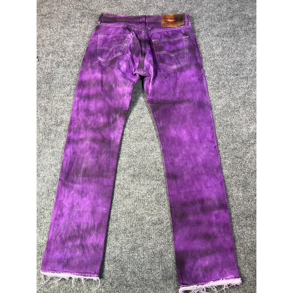 Levi's Men's 501 W30 L32 Purple Overdyed Jeans Y2K Grunge Streetwear Depop Skate - Picture 12 of 15